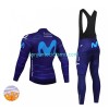 Conjunto Maillot + Culotte largo con tirantes Invierno Termico Movistar Team 2022 N002